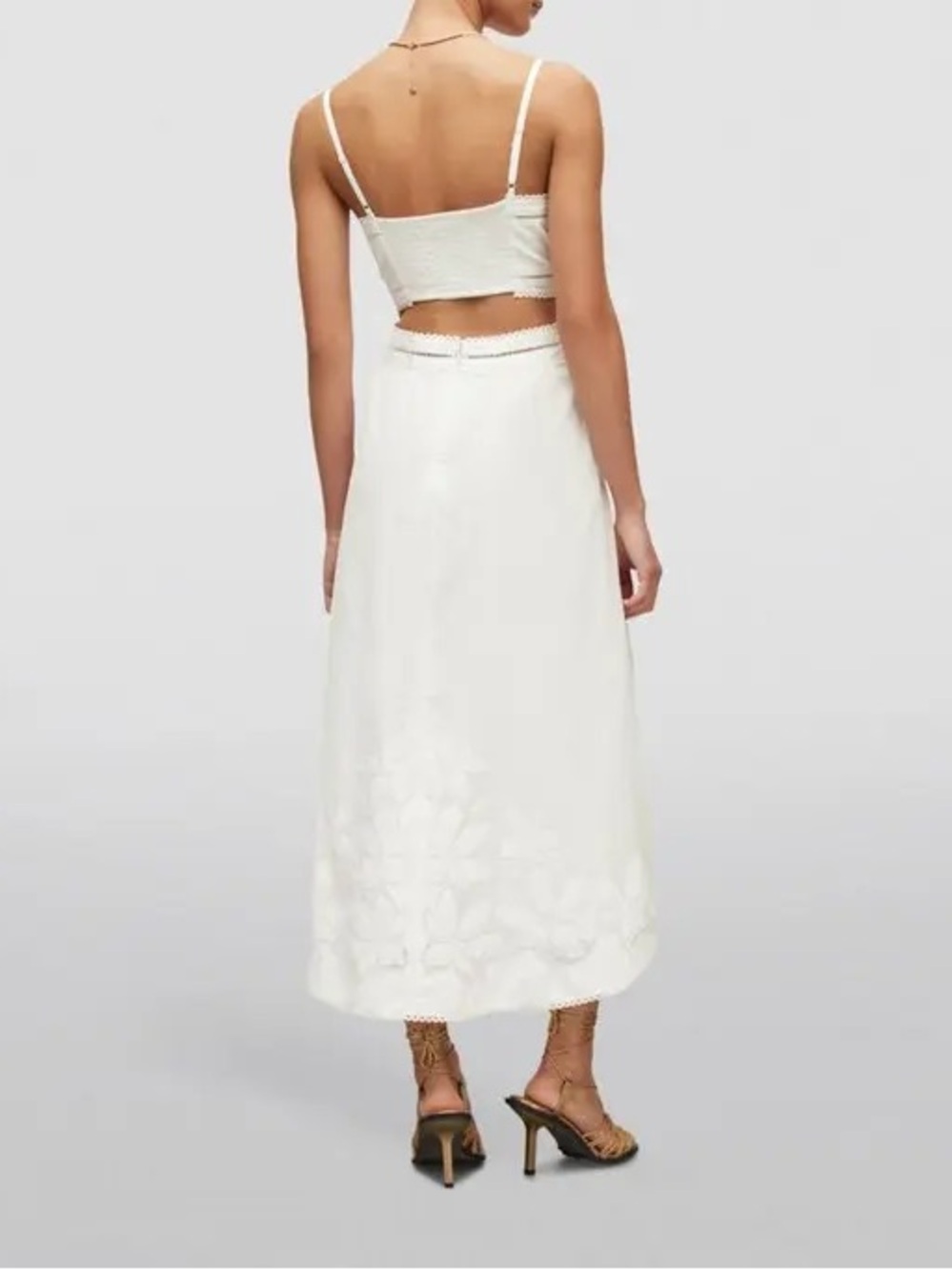 AllSaints Mala Broderie Dress Chalk White Size US 10 / UK 14 NWT - Picture 4 of 13